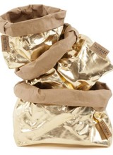 Uashmama Washable Paper Bag - Laminated Gold / Brown - Uashmama