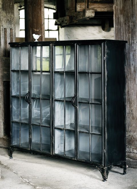 Nordal Industrial metal Downtown Cabinet 4 doors - black - Nordal