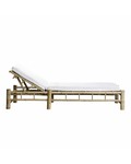 TineKHome Bamboo sunbed with white mattress - 210x80xh36cm - TinekHome