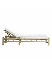 TineKHome Bain de soleil de jardin Bambou avec coussin - 210x80xh36cm