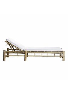 TineKHome Bamboo sunbed with white mattress - 210x80xh36cm - TinekHome