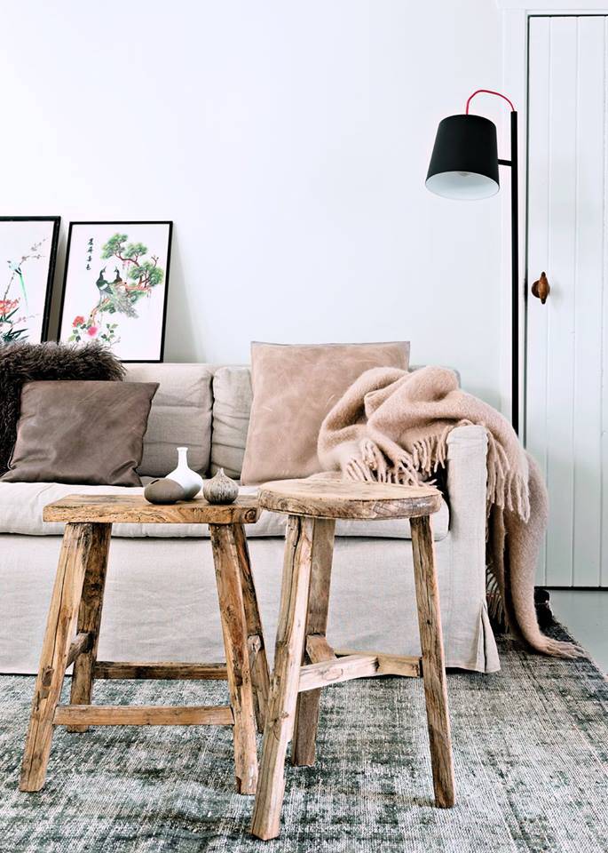 Mini Tabouret en Bois Présentoir, Rustique Décoratif Bois Rond