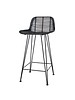 HK Living Tabouret de bar en rotin noir - HK Living