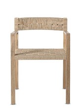 Dareels Silla de comedor CORA - teca y cuero - Natural - Dareels