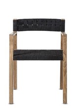 Dareels Dinning Chair CORA in teak et robe - Natural/Black  - Dareels