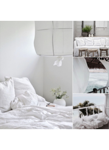 Fresh summer home textile in pure white linen and cotton - instagram