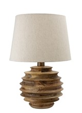 Bloomingville Table Lamp, Natural, Mango Wood - Ø38,5xH54cm - Bloomingville