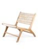 HK Living Chaise Lounge abaca et teck - Naturel - HK Living