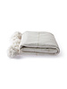 HK Living Manta / Plaid de algodón marroquí con pompones - Blanco / oro - 130x170cm - HK Living