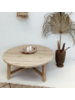 Petite Lily Interiors Table basse bois brut - rond - 80xh30cm - Unique Piece