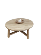 Petite Lily Interiors Table basse bois brut - rond - 80xh30cm - Unique Piece