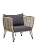 Bloomingville Outdoor lounge chair - dark grey / natural - L87xH72xW74 - Bloomingville