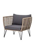 Bloomingville Fauteuil lounge de jardin - gris / naturel - L87xH72xW74 - Bloomingville