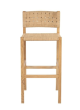 Dareels Bar stool CORA in teak et robe - 48x55xh110cm - Natural  - Dareels