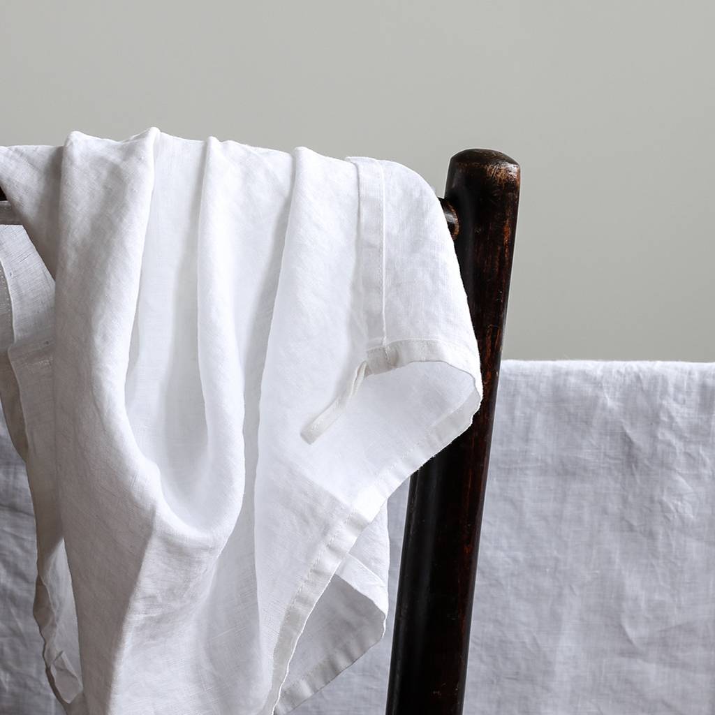 Tell me more Table cloth 100% stonewashed linen - 160x330cm  - white - Tell Me More
