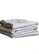 Tell me more Mantel rectangular - 100% lino lavado a la piedra - 160x330cm - gris claro - Tell Me More