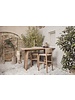 Dareels Bar stool CORA in teak et robe - 48x55xh90cm - Natural  - Dareels