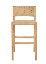 Dareels Tabouret CORA en teck et corde - 48x55xh90cm - Naturel  - Dareels