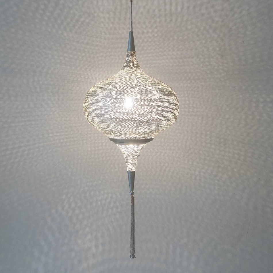 Pendant Lamp Grace S silver brass Ø20xh46cm Zenza Petite Lily