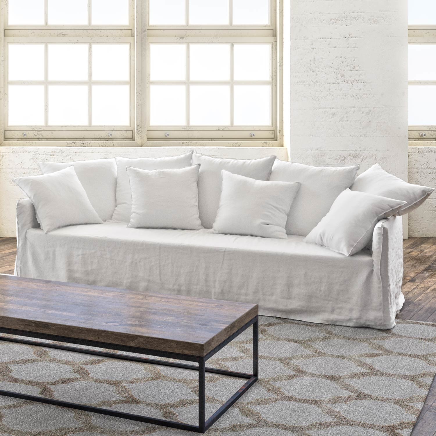 Petite Lily Interiors Linen Couch / Sofa - L273xH85xW95/160cm - custom handmade