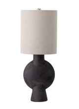 Bloomingville Lámpara de Escritorio de Terracota y lino - negra - Ø20,5xH54,5cm