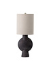 Bloomingville Lampe de bureau en Terracotta, terre cuite et lin - noir - Ø20,5xH54,5cm