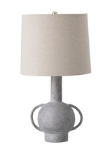 Bloomingville Lámpara de Escritorio de Terracota y lino - gris - Ø30,5xH58,5cm