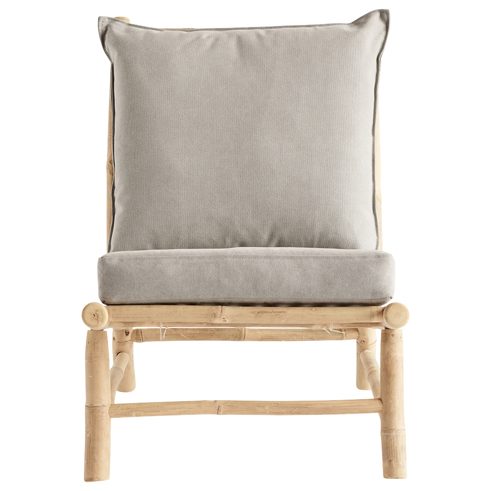 TineKHome Chaise lounge de jardin bambou - gris / naturel - 55x87xh45/80cm