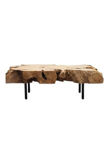 Dareels Table bass arbre ROOT - 120x60xh37cm - teck y metal