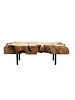 Dareels Table bass arbre ROOT - 120x60xh37cm - teck y metal