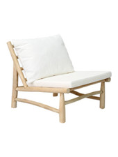 Bazar Bizar Teak wood One Seater with white cushion