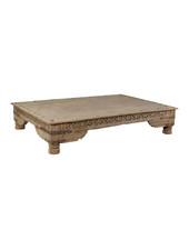 Indian Bench Charpoy Coffee Table Wood Cord L155xw50xh50cm Petite Lily Interiors