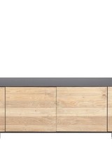 Dareels Sideboard GEOX 208 - natural teak / black iron - 208x45xh72 - Dareels