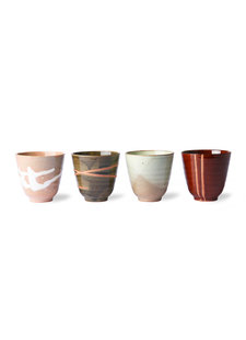 HK Living kyoto ceramics: tasses japonaises yunomi (set of 4)