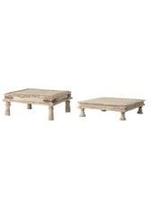 Bloomingville Table/Piédestal indienne en bois - 50x50X20cm - piece unique