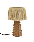 Madam Stoltz Lampe de bureau en Terracotta, terre cuite / raphia