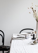 Tell me more Table cloth 100% stonewashed linen - 160x330cm - white - Tell Me More