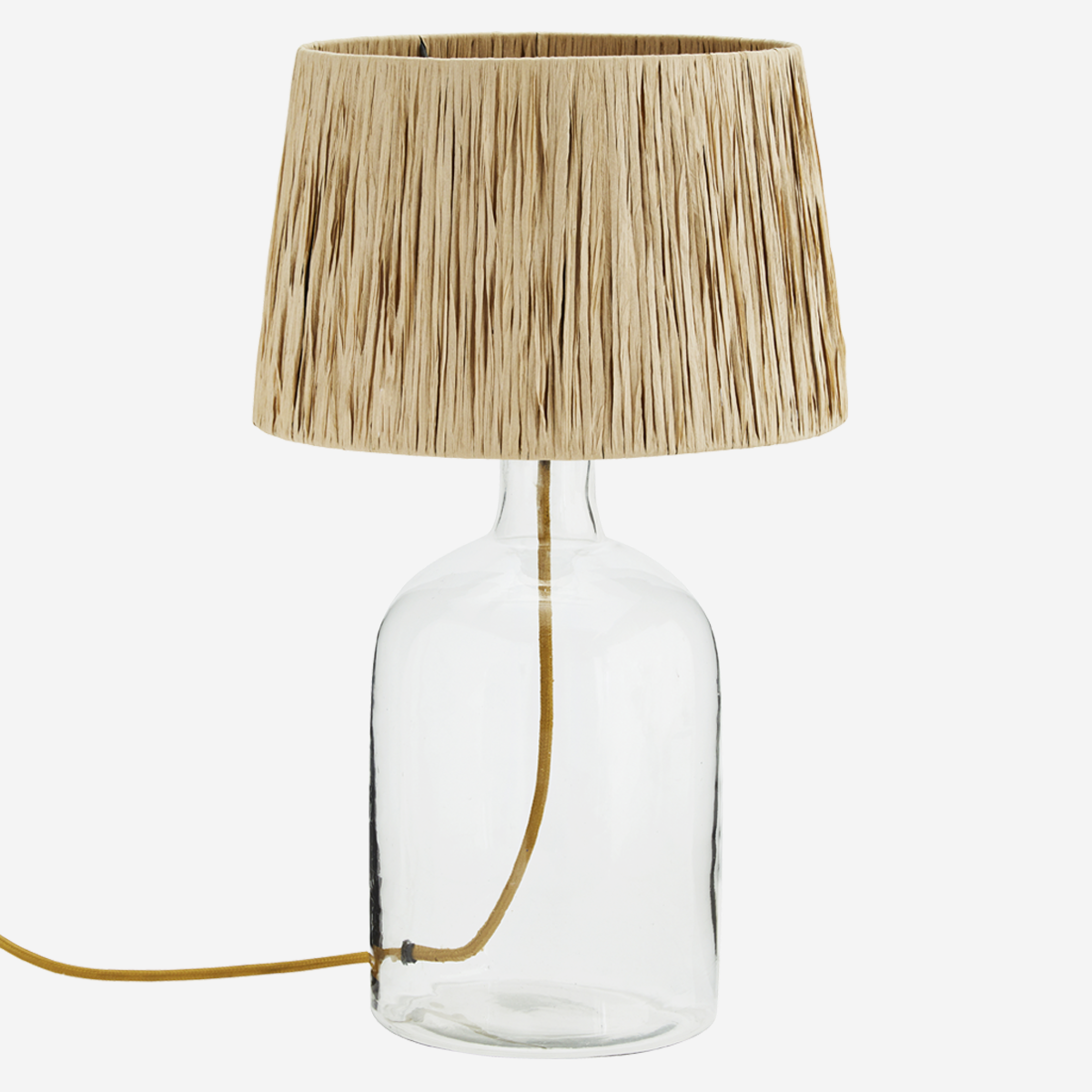 Madam Stoltz Table Lamp Glass  & raffia - Ø30xh49cm