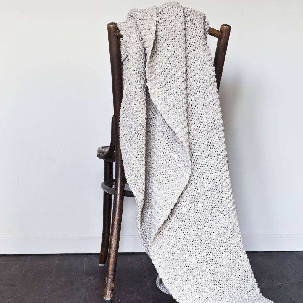 Tell me more Knitted plaid in 100% cotton - Offwhite - 130x170cm - Tell Me More
