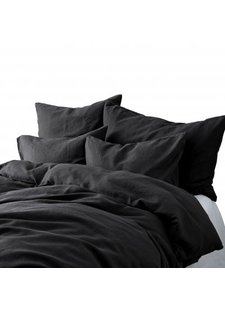 Tell me more Duvet cover 100% stonewashed linen - 220x240 - carbon - Tell me more