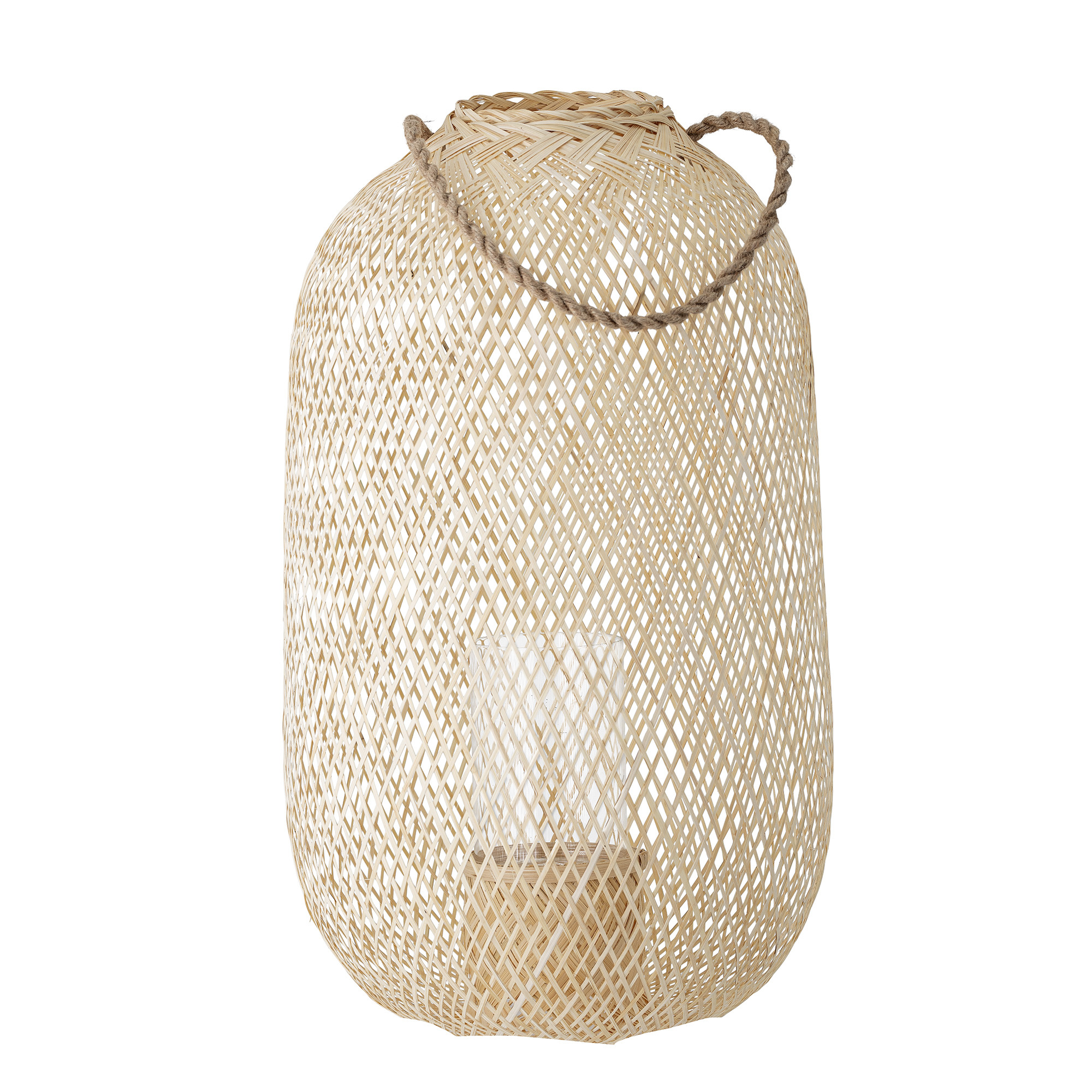 Bloomingville Bamboo and glass lantern - D35xH60 - natural