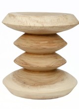 Bazar Bizar Stool / Side table  - untreated Munggur wood - 45xh40h cm