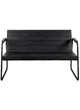 Dareels Banc  / Canapé d'extérieur en teck - noir l - L114xH73xW78cm