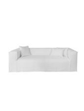 Dareels White linen Couch / Sofa Strozzi 4PL - 260x95xH65cm