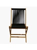 Petite Lily Interiors Rope folding bistro chair - teak - black - 50x47x87cm