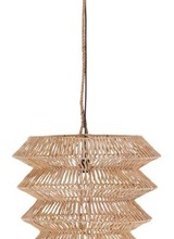 Petite Lily Interiors Lámpara de techo en rattan - natural - Ø40xH48cm