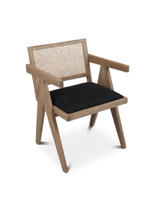 Petite Lily Interiors Silla de madera no tratada - Naturel / Noir - 54x51x74cm