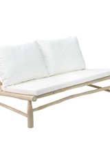 Bazar Bizar Outdoor sofa 2 seater with white cushion (140cm) - teck