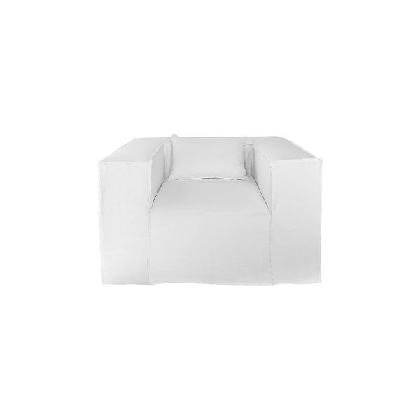 Dareels White linen Armchair Strozzi - 1PL -120x95xH65cm