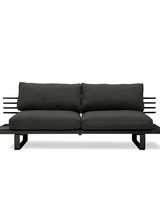 HK Living Banc  / Canapé d'extérieur en Aluminum - noir - 220x84xh63cm